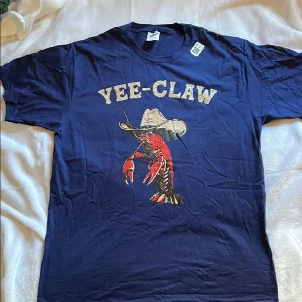 Yee-Claw Blue and Red Short Sleeve Tee (Men's L)